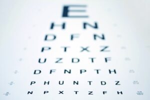 Snellen Eye Chart with shallow depth of field