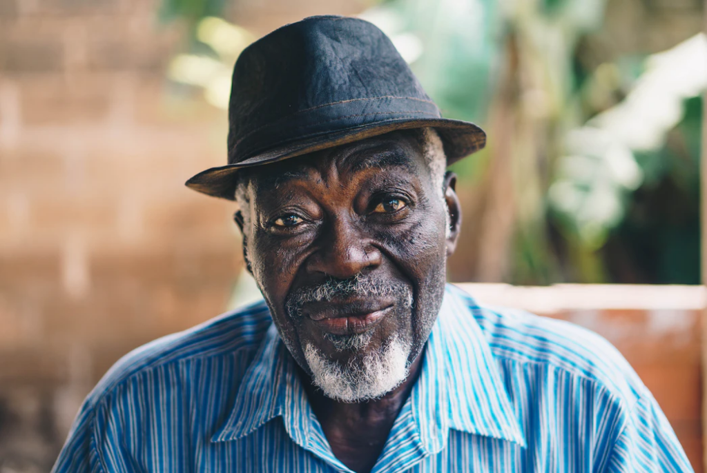 old african american man wearing black hat